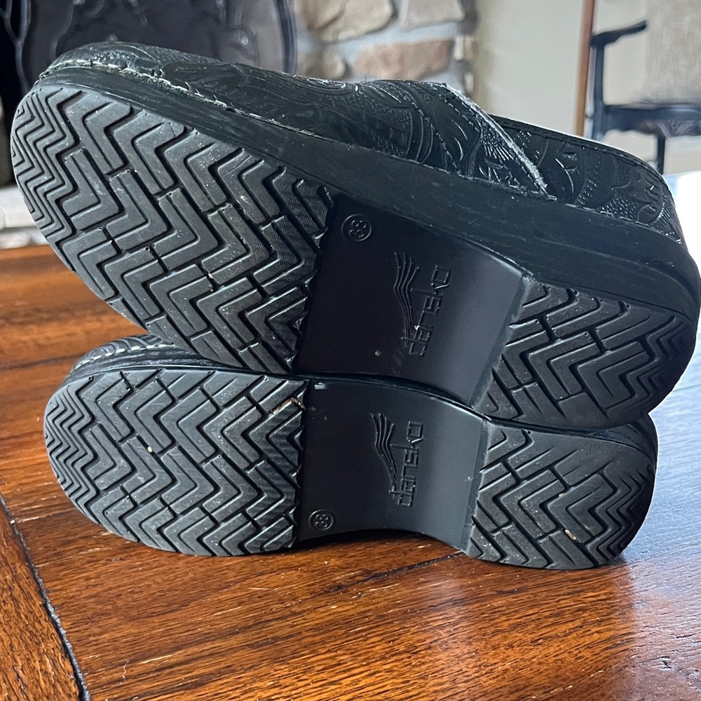 Dansko Black Embossed Platform Clogs - image 2